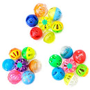 Chiwava 48 Pack Plastic Noisy Cat Toy Balls with Bell Kitten Chase Toy 8 Types Assorted Color Size