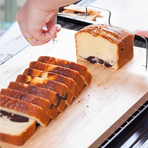 iDopick 2 Pieces Adjustable Cake Levelers Set Double Wire Cake Slicer Cutter for Leveling Tops of Wedding Birthday Layer Cakes