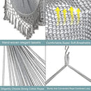 Hammock Chair, Large Hanging Chair, Soft Cotton Rope Swing Chair with High Load-Bearing Metal Rod,Indoor Outdoor Garden Yard Living Room,Max 150kg