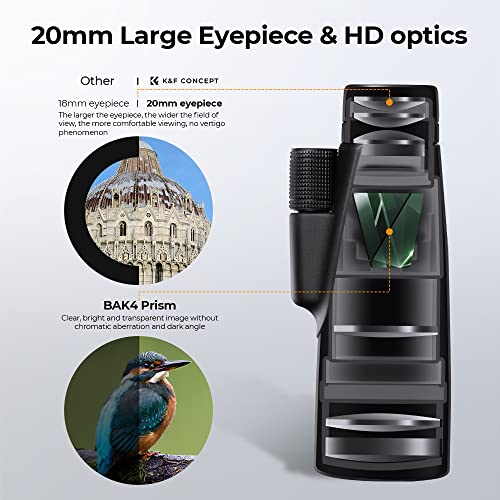 K&F Concept 12 x 50 Monocular Telescope HD Mobile Phone Telescope BAK4 Prism Monocular for Bird Watching, Hunting, Hiking, Starwatching and Sports Events