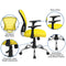 Flash Furniture Mid-Back Yellow Mesh Swivel Task Office Chair with Chrome Base and Arms