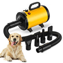 ADVWIN Dog Dryer, Pet Grooming Blow Dryer with Adjustable Speed, 4 Different Nozzles, Orange