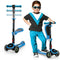 SKIDEE Scooter for Kids with Folding Seat 2-in-1 Adjustable 3 Wheel Kick Scooter for Toddlers Girls & Boys Fun Outdoor Toys for Kids Fitness, Outside Games, Kid Activities Y200 (Light Blue)