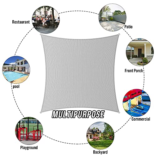 Palace World 10' x 10' x 10' White Triangle Sun Shade Sail Sun Block Canopy Awning Commercial Grade 190 GSM Permeable UV Block for Outdoor Garden Backyard - We Make Custom Sizes