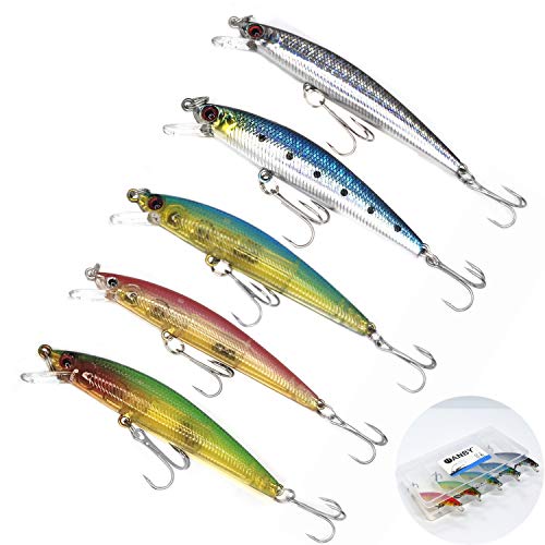WANBY Fishing Lures Proven Explosive Color Special Minnow Swimbait Vibrating Jigging Freshwater Saltwater Fishing Lures with Hook Fishing Tackle for Trout Bass Salmon