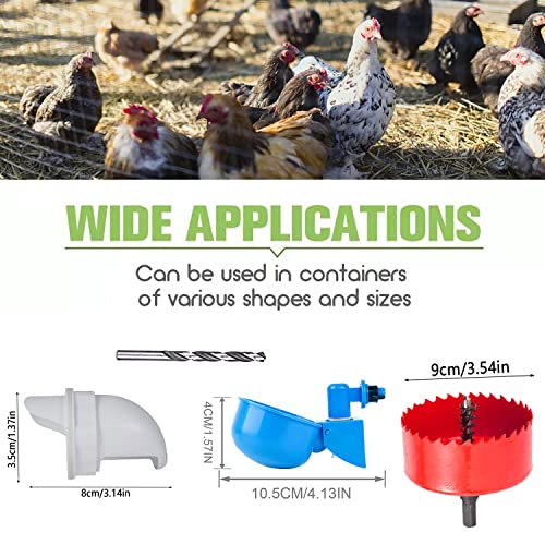 DIY Chicken Feeder,10 Pack Poultry Feeder and Chicken Waterer Set Rain Proof Gravity Feed Kit for Buckets, Barrels, Bins, Troughs,No Waste Automatic Chicken Feeders for Chick Duck Goose Turkey Bunny