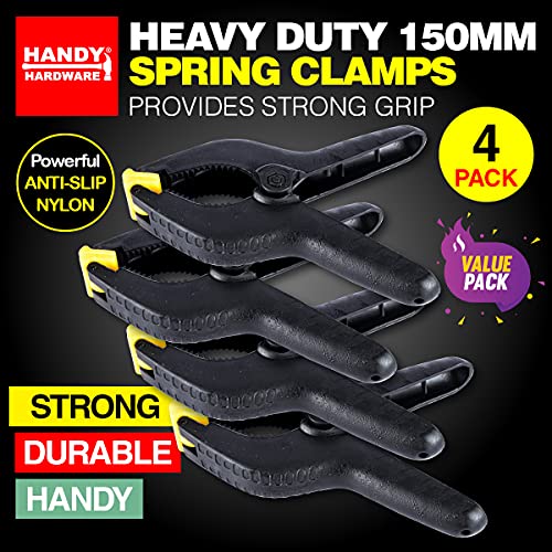 [4PCE] Handy Hardware Spring Clamps, Secure and Versatile, Reliable Grip for DIY, Woodworking, and Crafting Projects