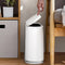 10 Liter Trash Can with Lid, Slim Rubbish Bin, Double Barrel Waste Bin, Garbage Container Bin for Bathroom, Bedroom, Kitchen, Office (White)