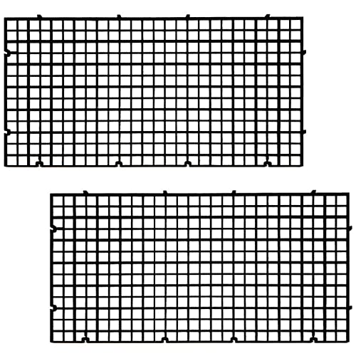 2PCS Plastic Fish Grid Divider Durable Holder Tank Tray Egg Crate Aquarium Fish Tank Bottom Isolation, Black/White (Black)