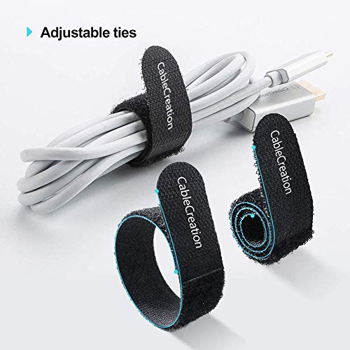 Cable Ties 6 inch, CableCreation 50PCS Reusable Fastening Organizer Cord/Tie Wrap, Nylon Adjustable Cable Management, 6 × 0.35 inch/Black