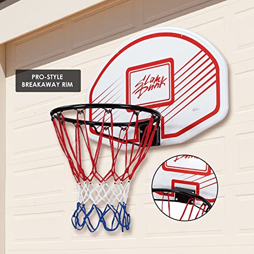 Genki Indoor Mini Basketball Hoop Wall Mounted Basketball Backboard Ring Net Set 73 x 49cm for Adults Kids Home Outdoor Office Door