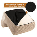 ALIMORDEN Accent Bean Bag Couch, Soft Plush Lounge Chair Lazy Leisure Sofa for Living Room, Bedroom, Salon, Office, Champagne