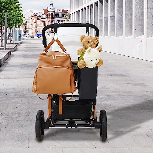 Ganwawo Stroller Hook, 2PCS Portable Stroller Hooks for Hanging, Multipurpose Organizer Hook Clip for Bugaboo,Strollers, wheelchairs,Walkers(Black)