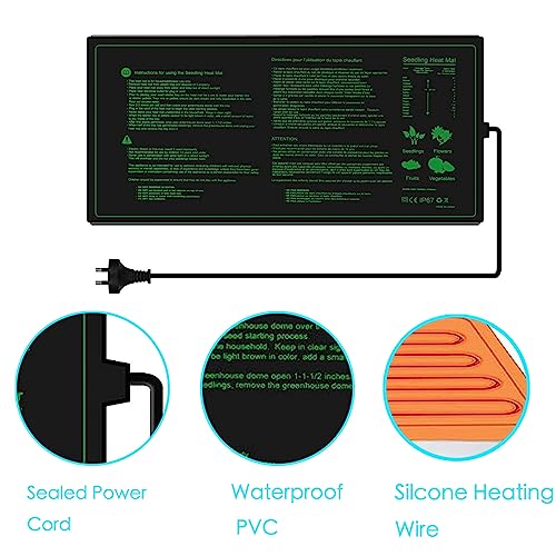 Gingersun 21W Seedling Heat Mat Heat Pad Incubator 20.75" x10 for Garden Greenhouse Germination Hatch Breed Seelding Seed Starter Hydroponics (B)