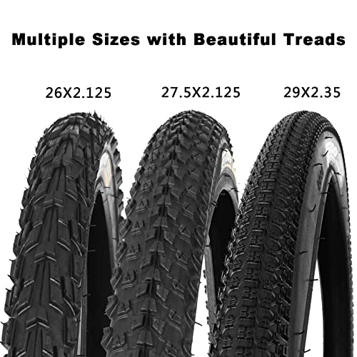 FITTOO Bike Bicycle Tire, Mountain Bike Rubber Tire, 26in, Great Traction, Fast Rolling, Long Lasting, Black with Carbon Steel Beads