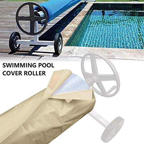 Pool Cover Reel Heavy Duty Swimming Pool Solar Reel Protective Cover Anti-UV Safety Winter Solar Blanket Cover Pool Safety Cover for Ground and Inground