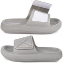 LongBay Comfy Cloud Cushion Slides for Women and Men | Soft Thick Sole EVA Sandals with Adjustable Strap | Non Slip Shower