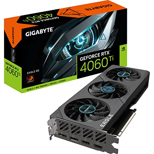 GIGABYTE GeForce RTX 4060 TI Eagle 8GB Graphics Card - 8GB GDDR6 18Gbps 128bit, PCI-E 4.0, 2X DisplayPort 1.4, 2X HDMI 2.1a, NVIDIA DLSS 3, Supports 4K, Ada Lovelace Arch, GV-N406TEAGLE-8GD