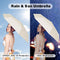 ESUFEIR Mini Travel Sun Umbrella for Walking With Case,Small Compact UV Umbrella for Sun and Rain,Lightweight & Portable,Windproof Parasol Umbrella with 99% UV Protection for Women Men Kids(Beige)