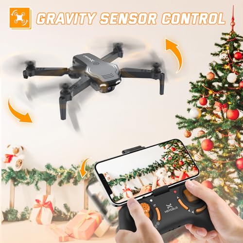 Heygelo S90 Drone with Camera for Adults, 1080P HD Mini FPV Drone for Kids Beginners, Foldable RC Quadcopter Toys Gifts for Boys Girls with Altitude Hold, Gravity Control, 2 Batteries and Carry Case