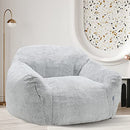 Homguava Giant Bean Bag Chair Sofa High-Density Foam Filled Sofa Chair Large Lazy BeanBag Sofa with Armrests for Living Room, Bedroom (Light Grey)