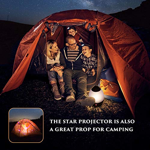 [ Newest Vision ]Star Light Rotating Projector, MOKOQI Night Lighting Star Moon Projection Lamp 4 LED Bulbs 4 Modes with Timer Auto Shut-Off & Hanging Strap for Kids Baby Bedroom (White)