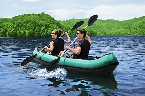 Bestway Hydro Force 2 Person Inflatable Kayak | Ventura Kayak Set with Hand Pump, Paddles and Storage Bag, Turquoise, 86 x 333 x 113 cm