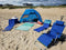 Mac Sports 2-in-1 Beach Day Folding Lounge Chair+Cargo Cart for Outdoors Sunbathing | Sun Chair, Tanning Chair, Portable, Lightweight, Lounger for Patio, Collapsible with All-Terrain Wheels | Blue