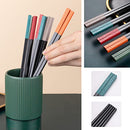 Japanese Style 5 Pairs Fiberglass Chopsticks-Reusable Chopsticks Dishwasher Safe, 9.57 inch/24.3cm Matte Non-Slip Family/ Hotel/ Restaurant Chop Sticks, Gift Set Chop Sticks, Fish Patten Multicolor