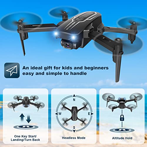 Mini Drone with Camera for Adults Kids - 1080P HD FPV Camera Drones with 90¡ã Adjustable Lens, Gestures Selfie, One Key Start, 360 Flips, Toys Gifts RC Quadcopter for Boys Girls with 2 Batteries