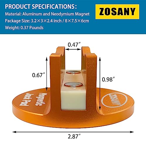 ZOSANY Universal Magnetic Jack Pad, 2PCS Pinch Weld Jack Adapter with Large Slotted, Aluminum Grooved Magnetic Jack Pad, Jack Stand Pinch Weld Adapter, Jack Puck Pinch Weld Frame Rail Adapter for Cars