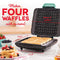 DASH No-Drip Waffle Maker: Waffle Iron 1200W + Waffle Maker Machine For Waffles, Hash Browns, or Any Breakfast, Lunch, & Snacks with Easy Clean, Non-Stick + Mess Free Sides - Aqua