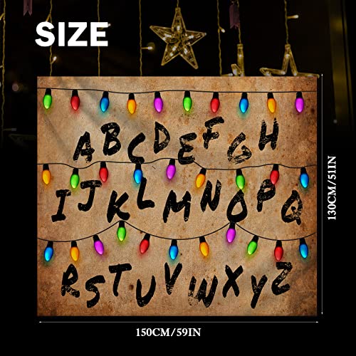 ZHIEND Warm and Cozy Movie Themed Blanket,Stranger Letter Things Blanket,Christmas Lights Alphabet Throws,Soft Plush Microfiber Kids Blanket for Boys Girls All Seasons Birthday Gifts（Alphabet）