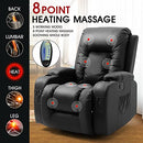 Electric Recliner Massage Chair PU Leather Rocking Armchair Sofa Heated Seat 360 Swivel Black