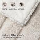 Cozy Bliss Luxury Super Soft Striped Faux Fur Throw Blanket for Couch, 50"x60" Beige, Warm Milky Plush Blanket for Sofa Bed Living Room Bedroom (Stripe-Beige)