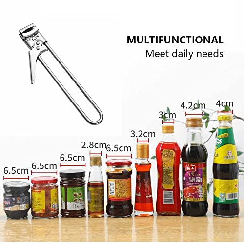 Adjustable Stainless Steel Can Opener, Multifunctional Stainless Steel Can Opener Jar Lid Gripper, Non-Slip Design Bottle Opener，Manual Jar Bottle Opener Kitchen Accessories