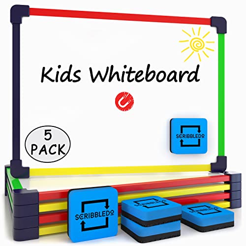 Scribbledo Colored Frame Magnetic Dry Erase White Boards Pack of 5 l 9" X 12" Whiteboard