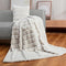 Cozy Bliss Luxury Super Soft Striped Faux Fur Throw Blanket for Couch, 50"x60" Beige, Warm Milky Plush Blanket for Sofa Bed Living Room Bedroom (Stripe-Beige)