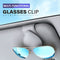 2 Pack Glasses Holders for Car Sun Visor, Sunglasses Holder Clip Organizer Eyeglasses Mount with Card Clip for Car Sun Visor Magnetic Leather Glasses Hanger Clip (Gray)