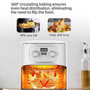 Air Fryer 10L Oilless AirFryer 2400W Electric Healthy Oven Cooker Large Capacity with Visible Cooking Window, Knob & Touch Control, Customerizable Cooking, Non-Stick Basket, Included Recipe