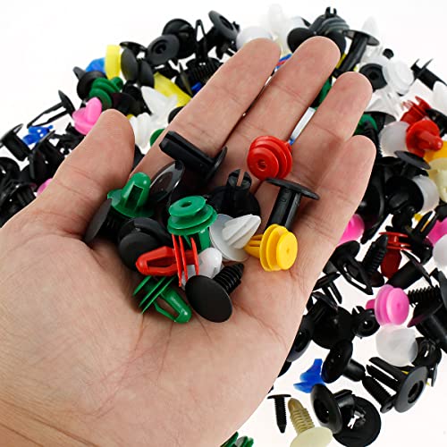 200Pcs Bumper Clips Car Retainer Clips & Plastic Fasteners Kit Auto Body Push Rivets Fender Liner Clips Multiple Size Universal Car Door Panel Trim Clip Fasteners for Car Auto Vehicle Truck