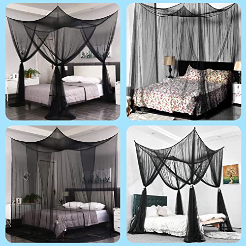 AUTOWT Mosquito Net for Double to King Size Bed Canopy - Mesh Square Mosquito Netting with 4 Openings & 4 Hanging Loops - Bed Curtains from Ceiling for Girls Room