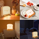 QANYI Cute Night Light Toast Bread LED Night lamp with Rechargeable and Timer, Portable Bedroom Bedside Bed lamp Birthday Gifts Ideas for Tween Teenage Teenager Teen Girls Boy Kids Women