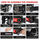 X-BULL Chainsaw 62CC 22 Inch Guide Board Chain saws 2-Cycle Gasoline Handheld Cordless Petrol Chain Saws for Trees Gas Powered Farm, Ranch and Garden Tools