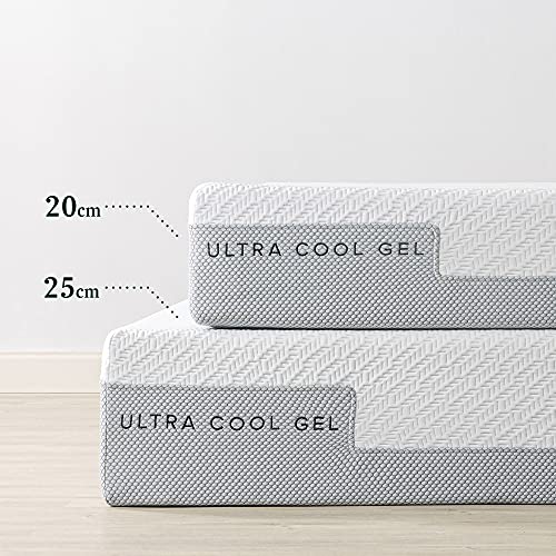 Zinus Cloud Cool Queen Mattress | Ultra Cool 7 Zone Gel Green Tea Memory Foam Cooling - Medium Feel Bed