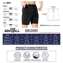 ZENWILL Mens Gym Running Shorts, Workout Athletic Bodybuilding Fitness Shorts with Zip Pockets (Large,Black)