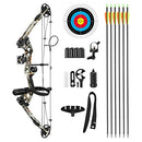 20-55lbs Compound Bow Arrow Set Archery Bow Kit Hunting Target Shooting Right Hand 6 Arrows 310fps Adjustable for Masters Beginner,Outdoor Fishing,Camo