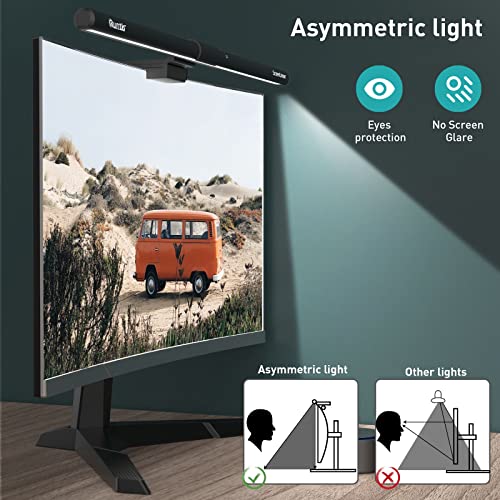 Quntis Monitor Light Bar PRO+ with Remote Control, Eye-Care Technology Computer Monitor Lamp Dimmable Screen Light Bar with Auto-Dimming, No Screen Glare Home Office Desk Lamp for Curved/Flat Monitors