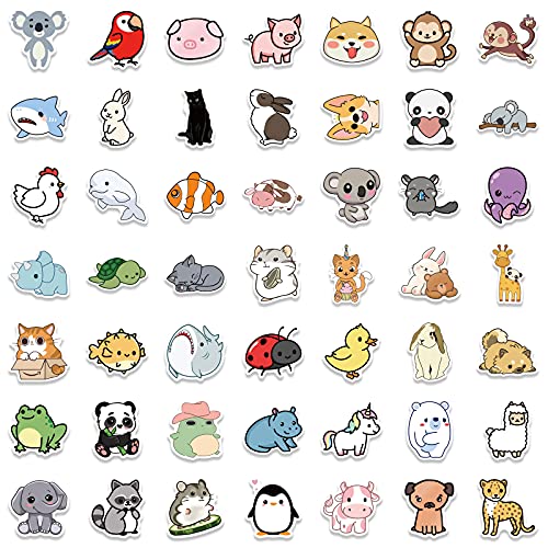 Wimarn 100Pcs Animal Stickers for Kids, Vinyl Cute Stickers, Laptop Stickers for Water Bottles Skateboard, Waterproof Stickers for Teens Girls&Boys, Gifts for Kids