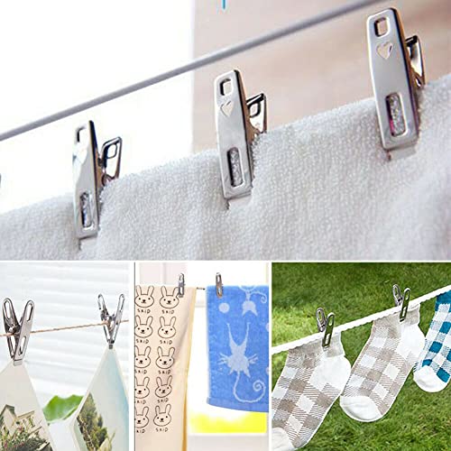 Stainless Steel Clothes Pegs Hanging Pins Clips Laundry Metal Clamps 20/40/80Pcs (40pcs)